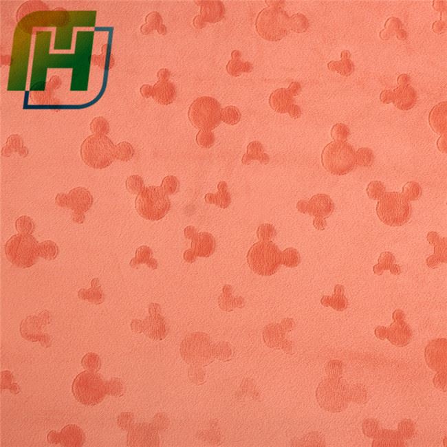 Embossed brush cartoon velboa fabric